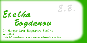 etelka bogdanov business card